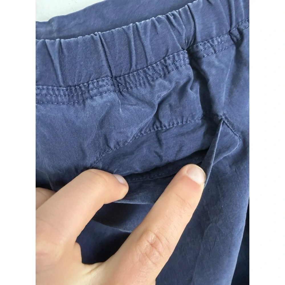Tommy Bahama Navy Blue 100% Silk Relaxed Fit Loose Mid-rise Jogger Pants Sz XXS